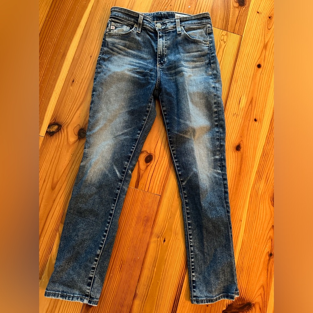 AG Mari High Rise Crop Jeans stunning wash color